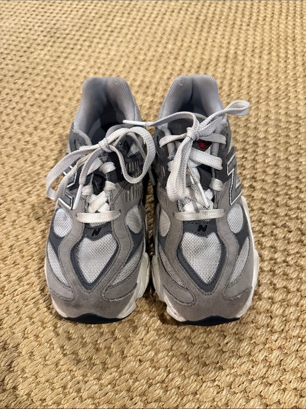 New Balance Grey 9060 Mesh & Suede Lace-Up Sneakers